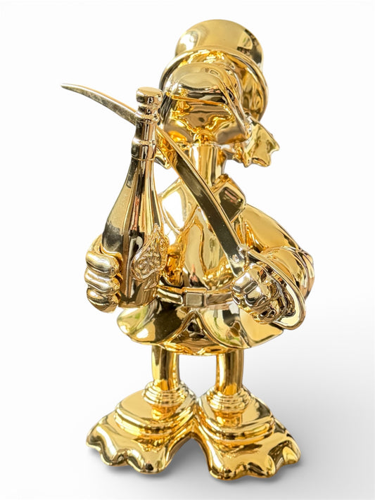 Goldene Enten-Skulptur „Victory of Wealth“ – Luxus-Figur mit Champagner & Schwert