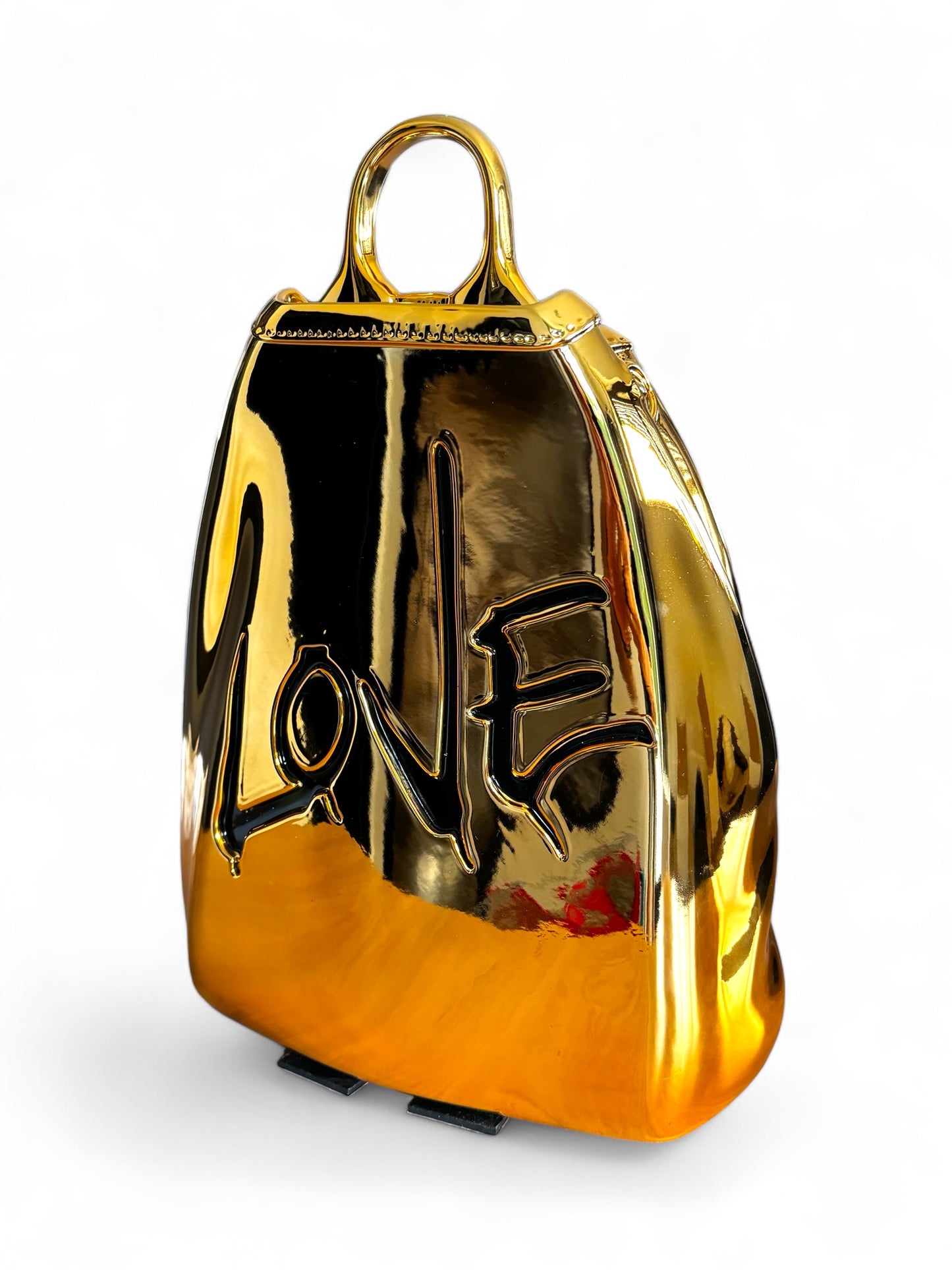 Luxuriöse Design-Skulptur „Fashion Bag“ – Gold (Metallic-Finish)