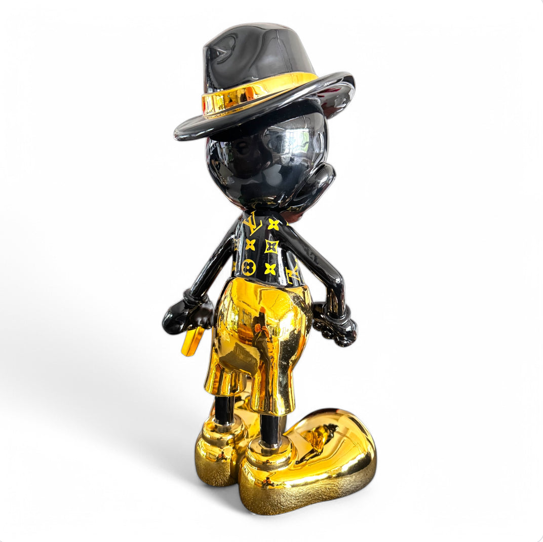 Luxuriöse Pop-Art-Designfigur Schwarz/Gold