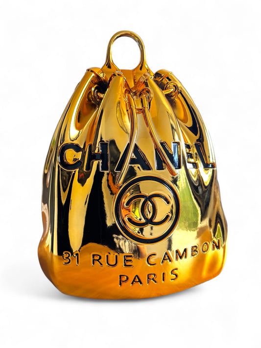 Luxuriöse Design-Skulptur „Fashion Bag“ – Gold (Metallic-Finish)