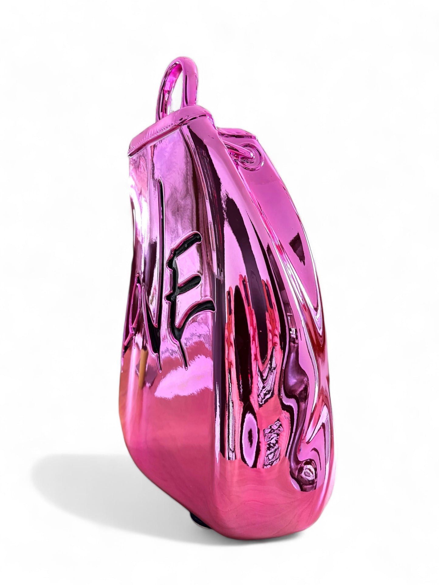 Luxuriöse Design-Skulptur „Fashion Bag“ – Pink (Metallic-Finish)