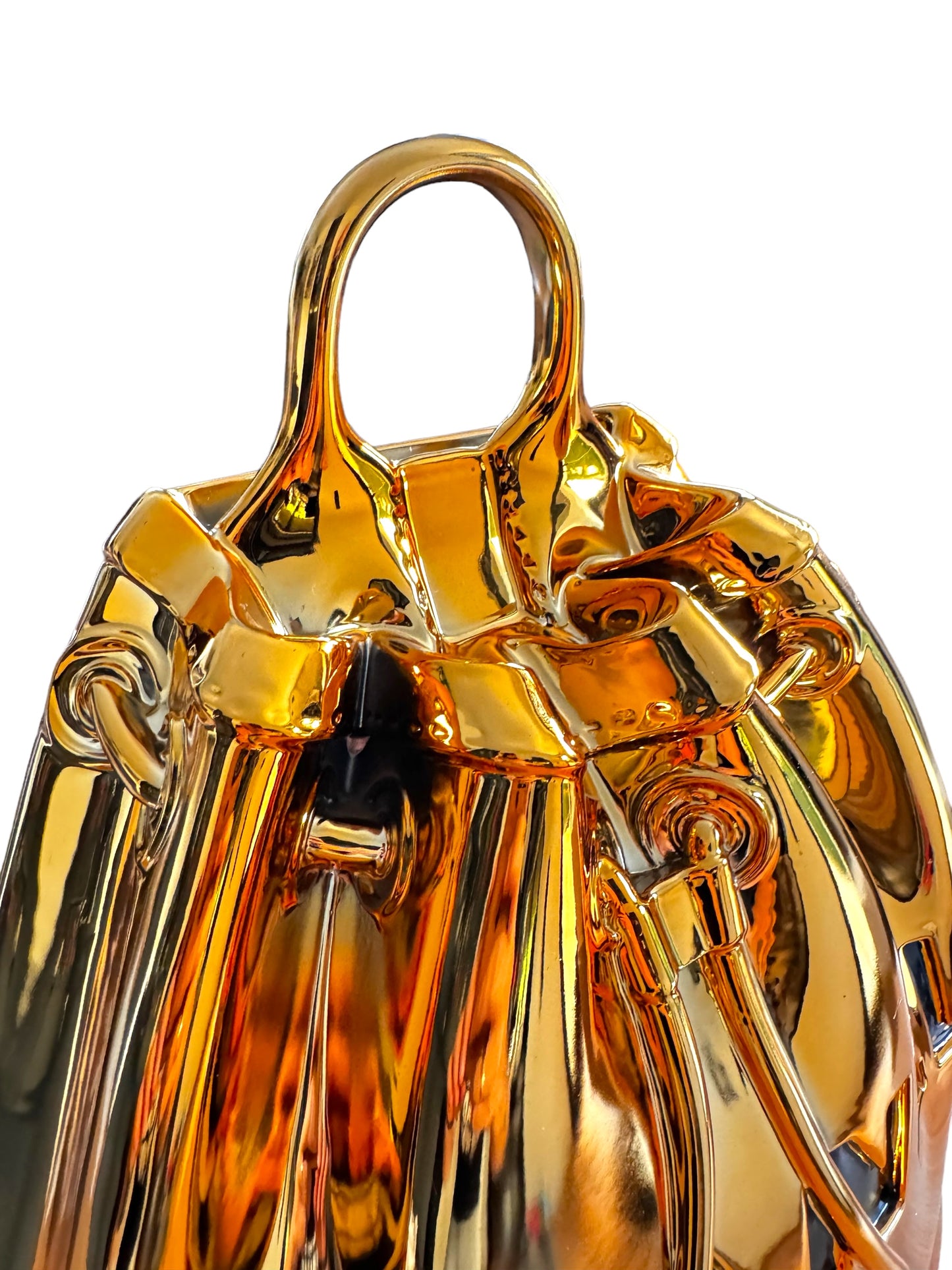 Luxuriöse Design-Skulptur „Fashion Bag“ – Gold (Metallic-Finish)