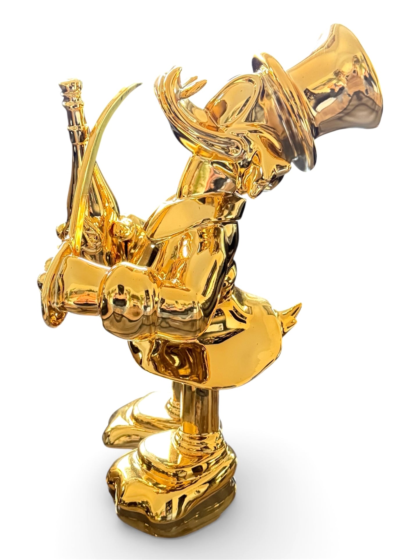 Goldene Enten-Skulptur „Victory of Wealth“ – Luxus-Figur mit Champagner & Schwert