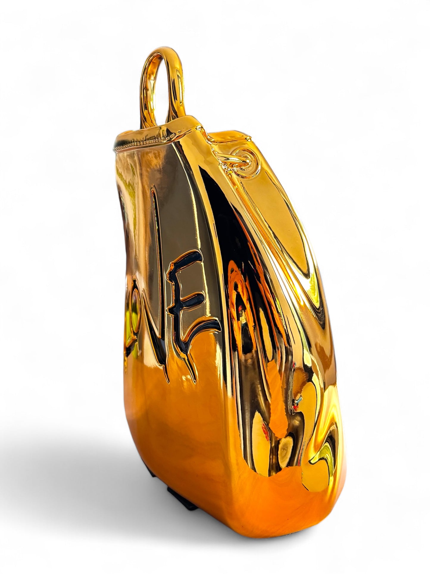 Luxuriöse Design-Skulptur „Fashion Bag“ – Gold (Metallic-Finish)