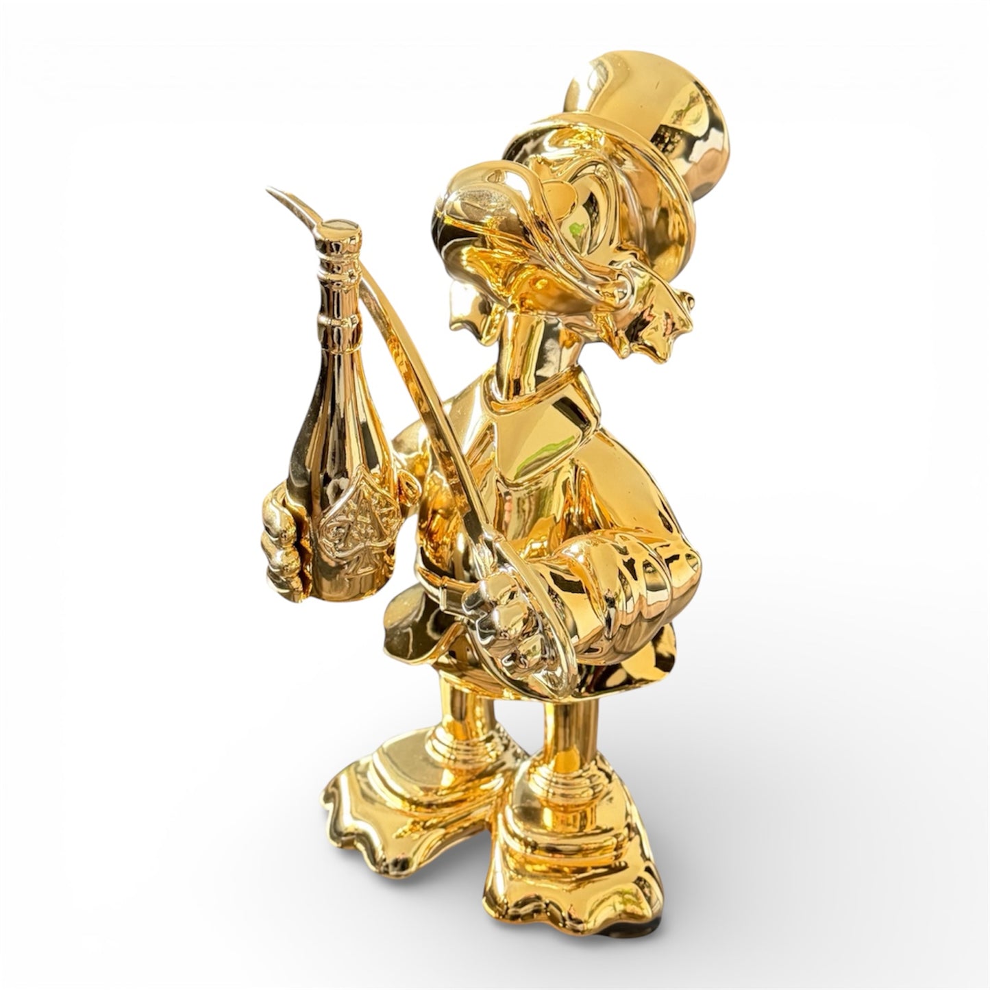 Goldene Enten-Skulptur „Victory of Wealth“ – Luxus-Figur mit Champagner & Schwert