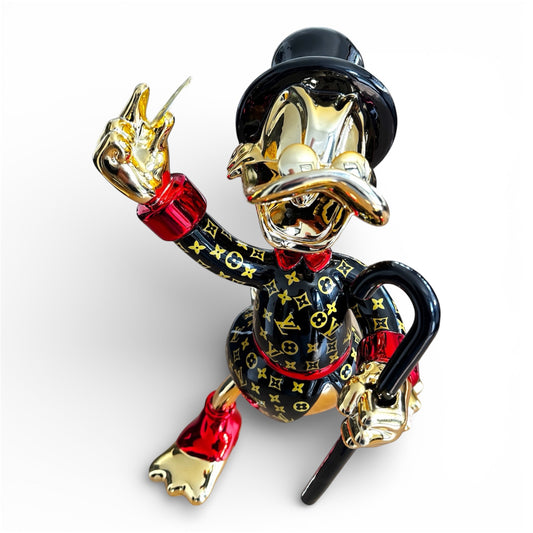 Bitcoin Reiche Ente Figur luxuriös